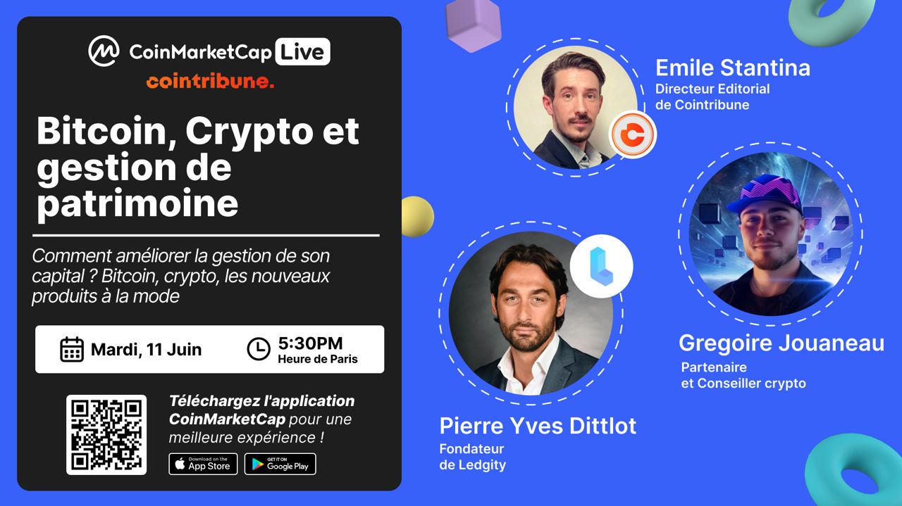 Crypto : Affiche du podcast CMC sur la gestion de patrimoine avec les cryptos
