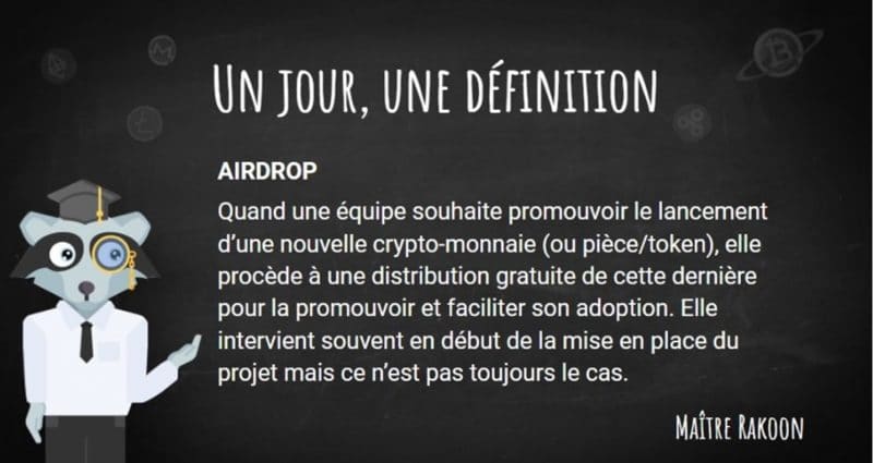 La Tribune de Maître Rakoon : un Airdrop, c'est quoi ?