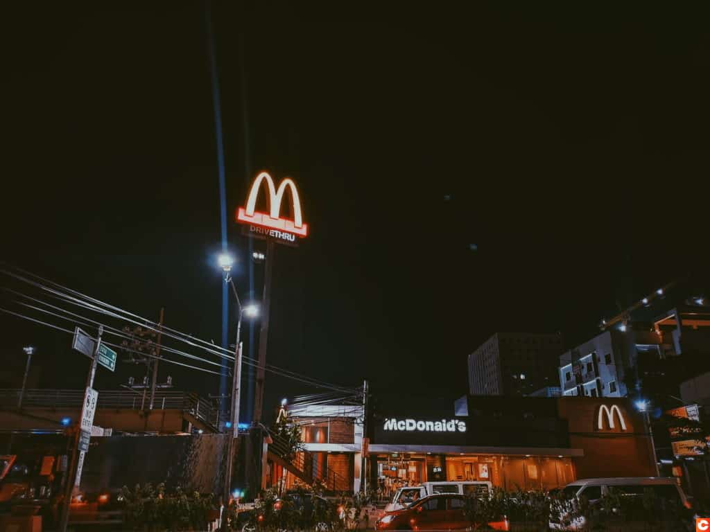 Mcdonald store at nigh time