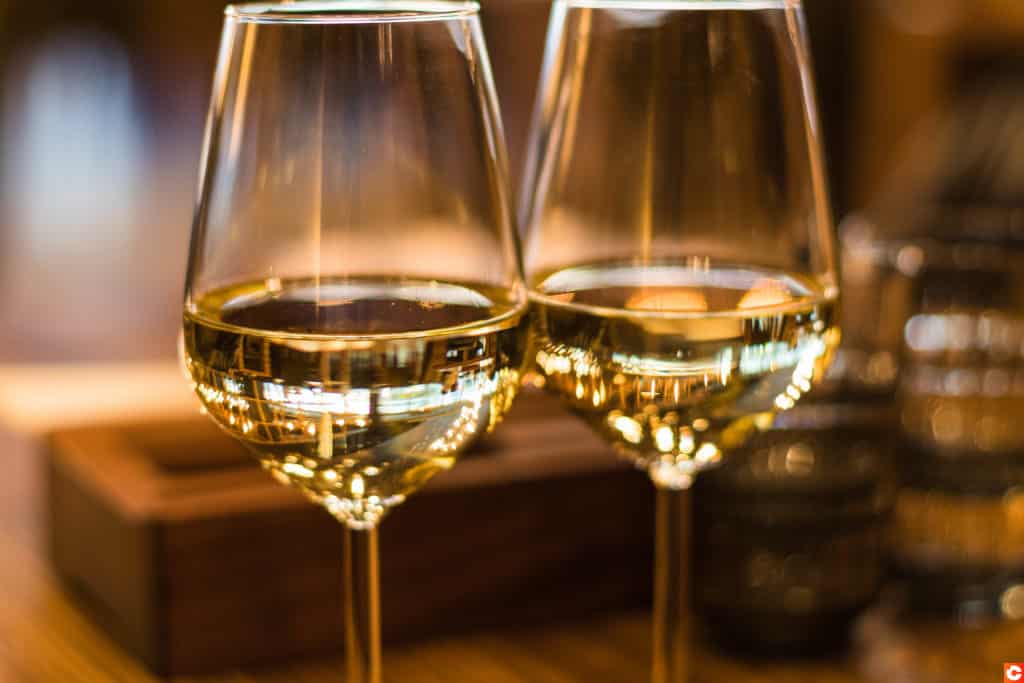 Close up photography of wine glasses