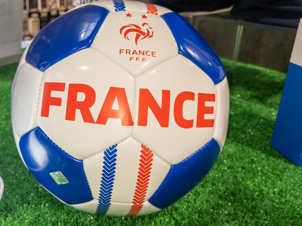 Bordeaux , Aquitaine France - 05 18 2021 : fff french football soccer ball with national flag of france