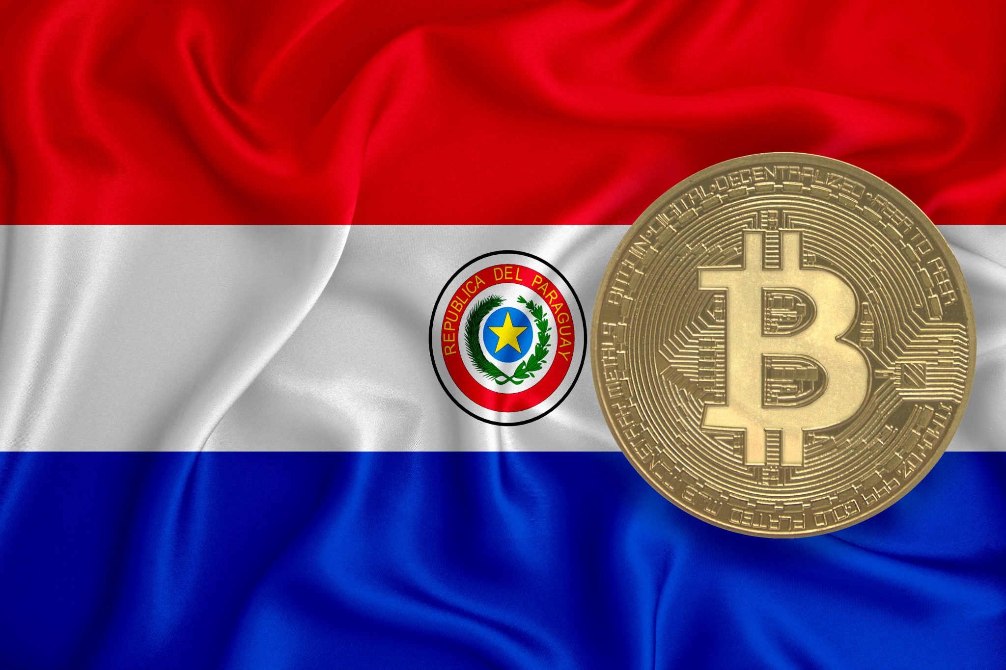 flag, bitcoin gold coin on flag background. The concept of blockchain, bitcoin, currency decentralization in the country. 3d-rendering
