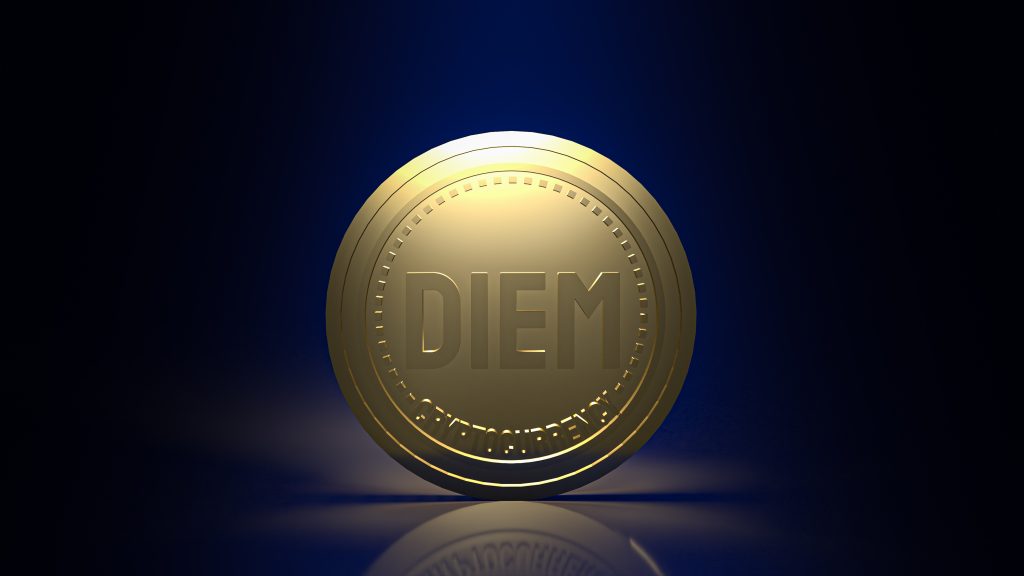 Bangkok /Thailand /3 December 2020  Diem coins  cryptocurrency from  Facebook content 3d rendering