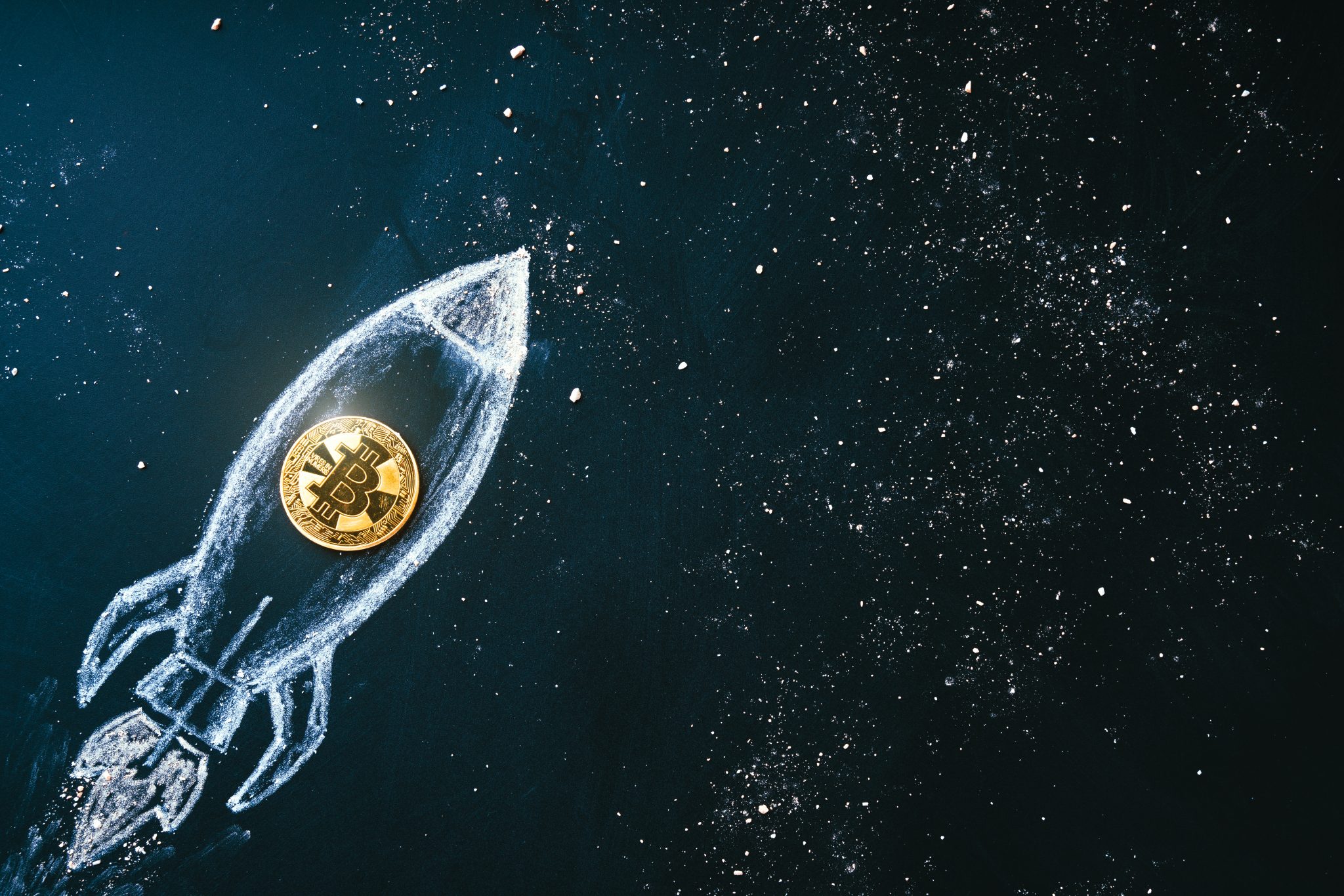 Fusée Bitcoin dans l'espace