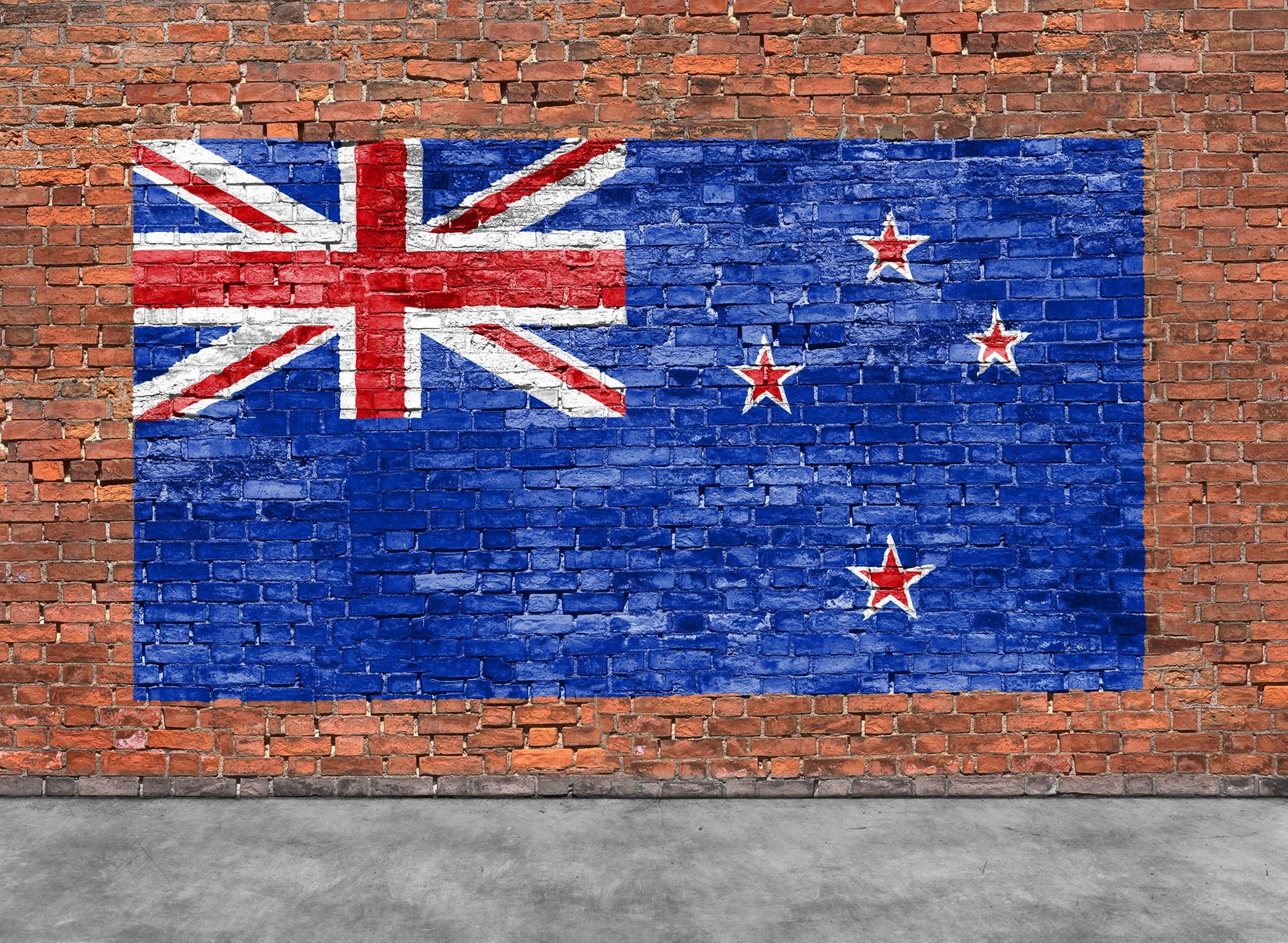 Flag of New Zeland and foreground