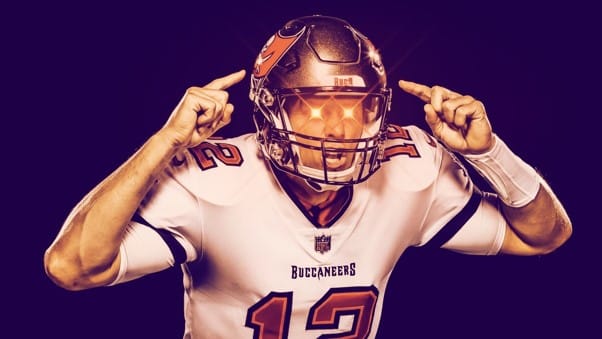 Tom Brady portant les Laser Eyes -Bitcoin