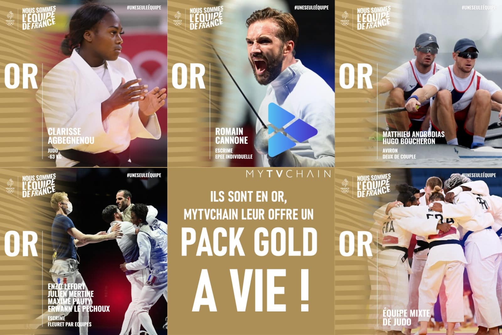 MyTVchain offre aux médaillés un pack Gold à vie !