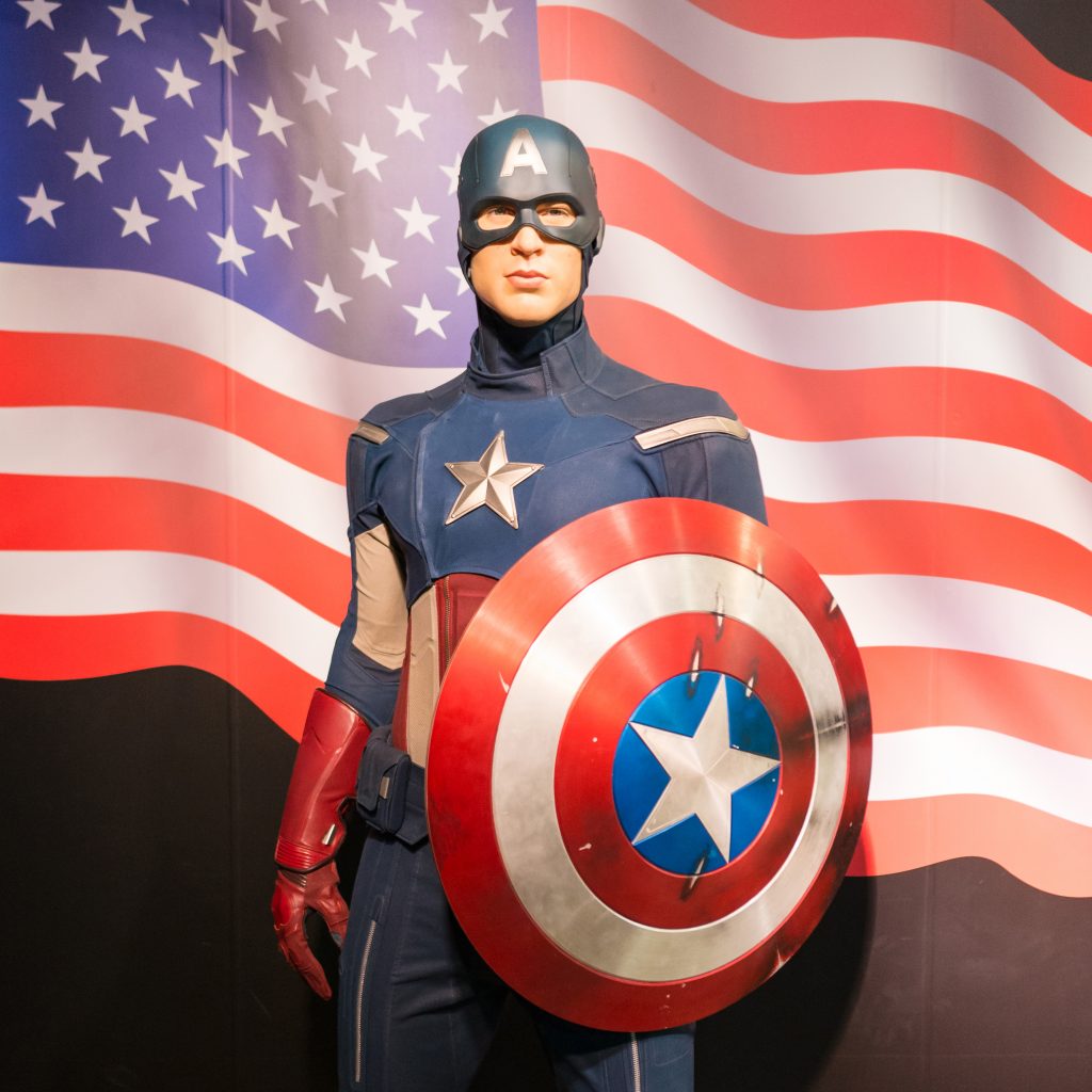 A waxwork of Captain America
