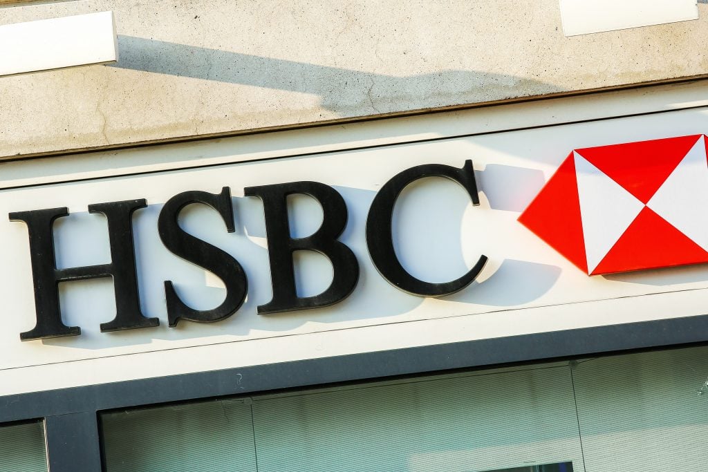 France - FEB 12: HSBC Bank on February 12 2015 in Paris, France