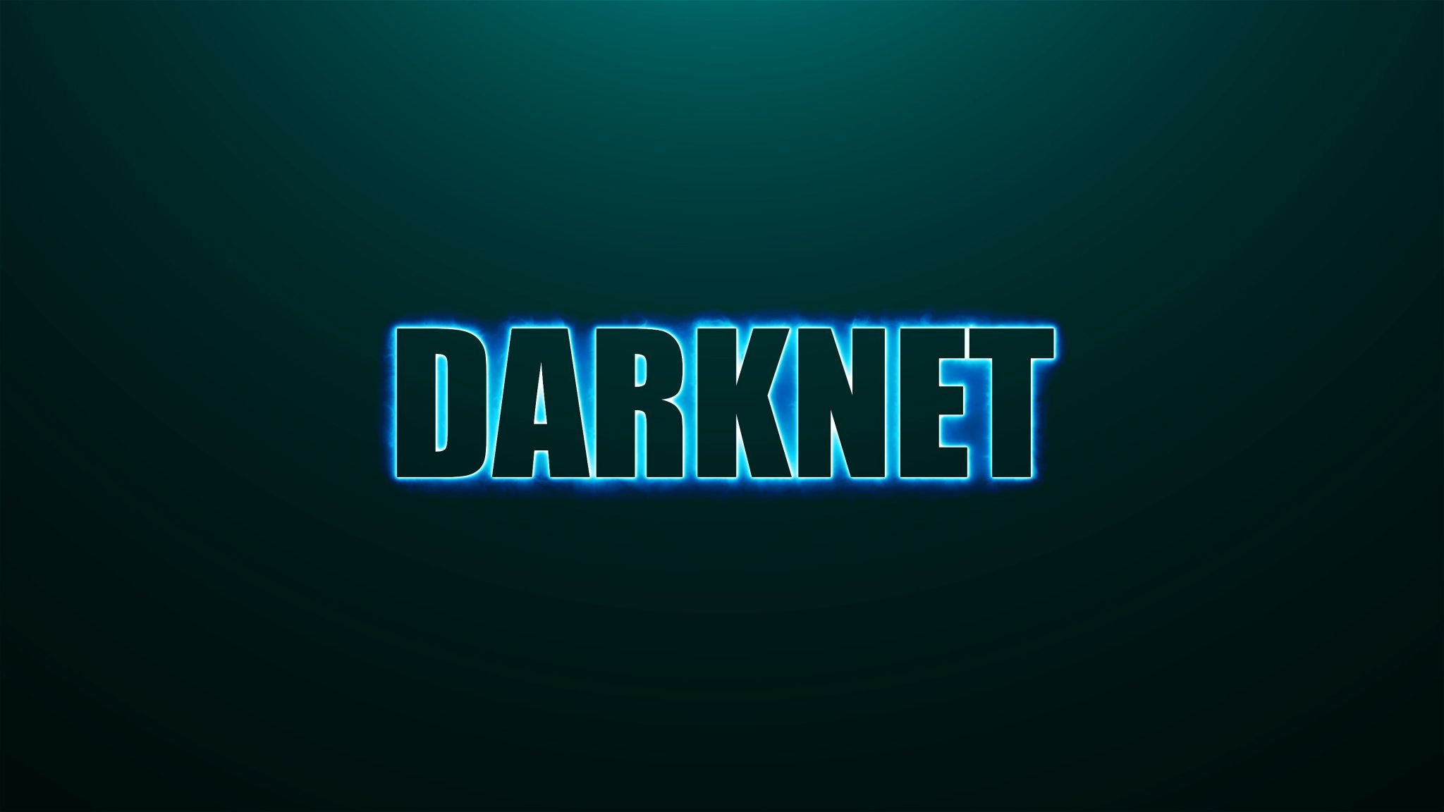 Letters of Darknet text on background with top light, 3d render background, computer generating
