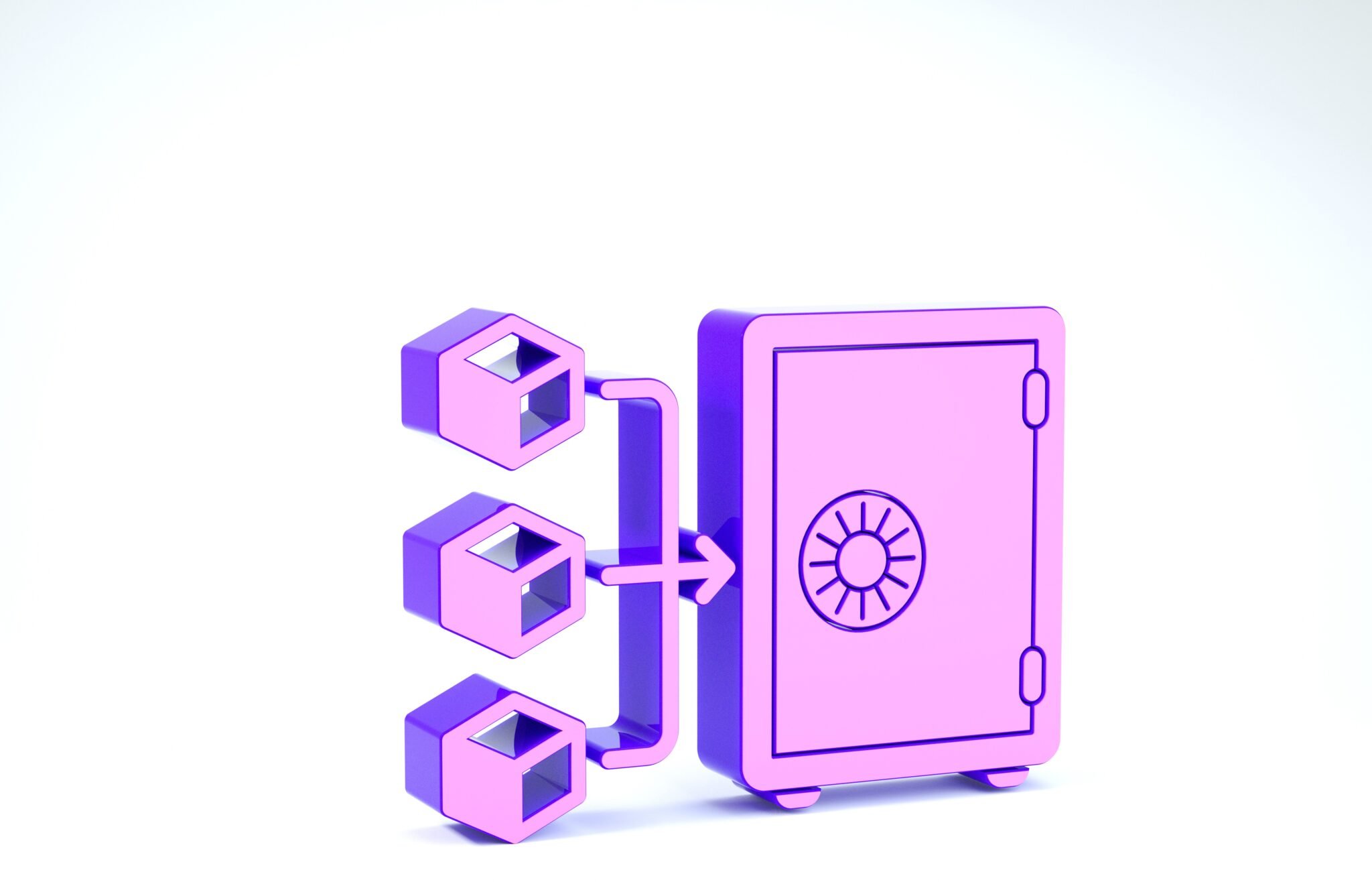 Purple pole test icon isolated on white background.  Cryptocurrency Economics and Finance Raising.  3d illustration 3d rendering