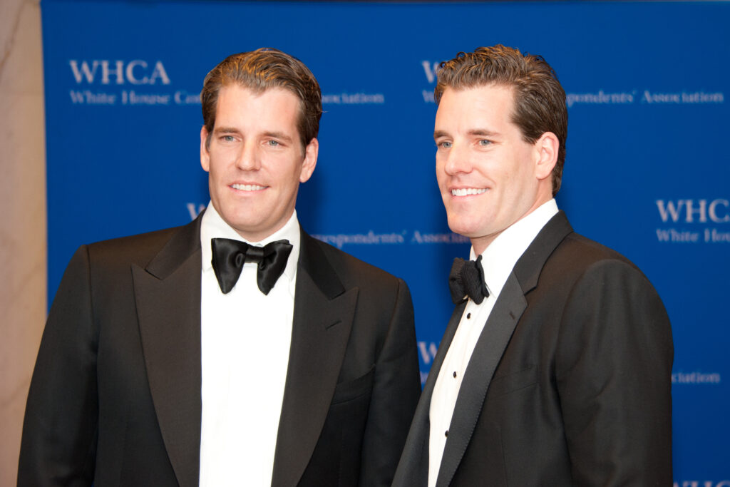 entrepreneurs Cameron Winklevoss, Tyler Winklevoss