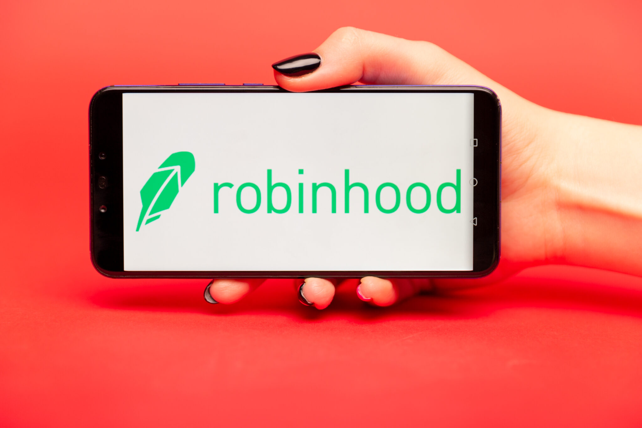 26 08 2019 Tula: robinhood on the phone display. Logo