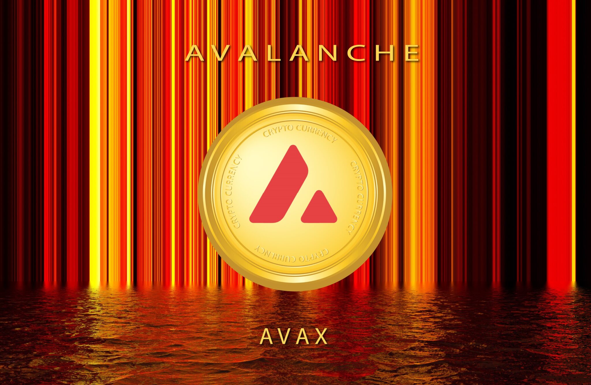 avalanche virtual currency images. 3d illustrations.