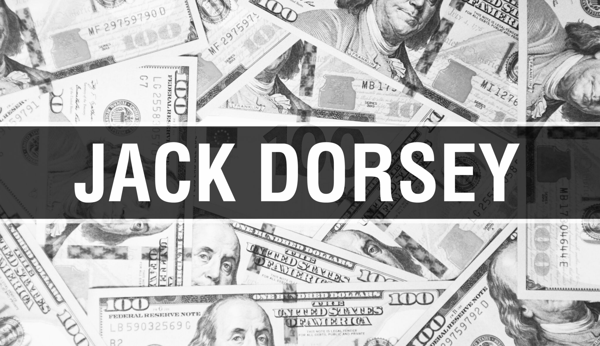 Jack Dorsey text Concept. American Dollars Cash Money,3D rendering. Billionaire Jack Dorsey at Dollar Banknote. Top world Financial billionaire investor - London,3 May 202