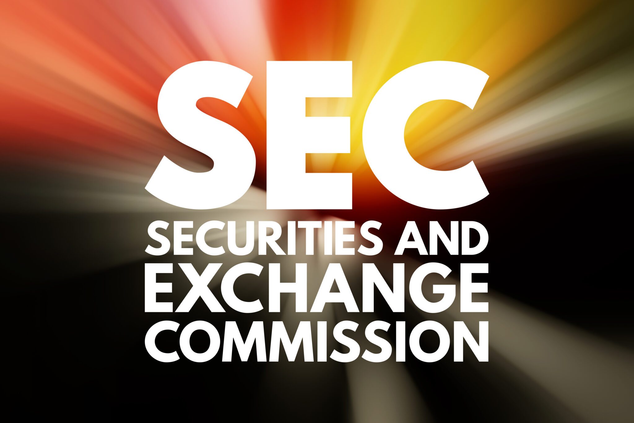 SEC - Securities and Exchange Commission acronym, business concept background
