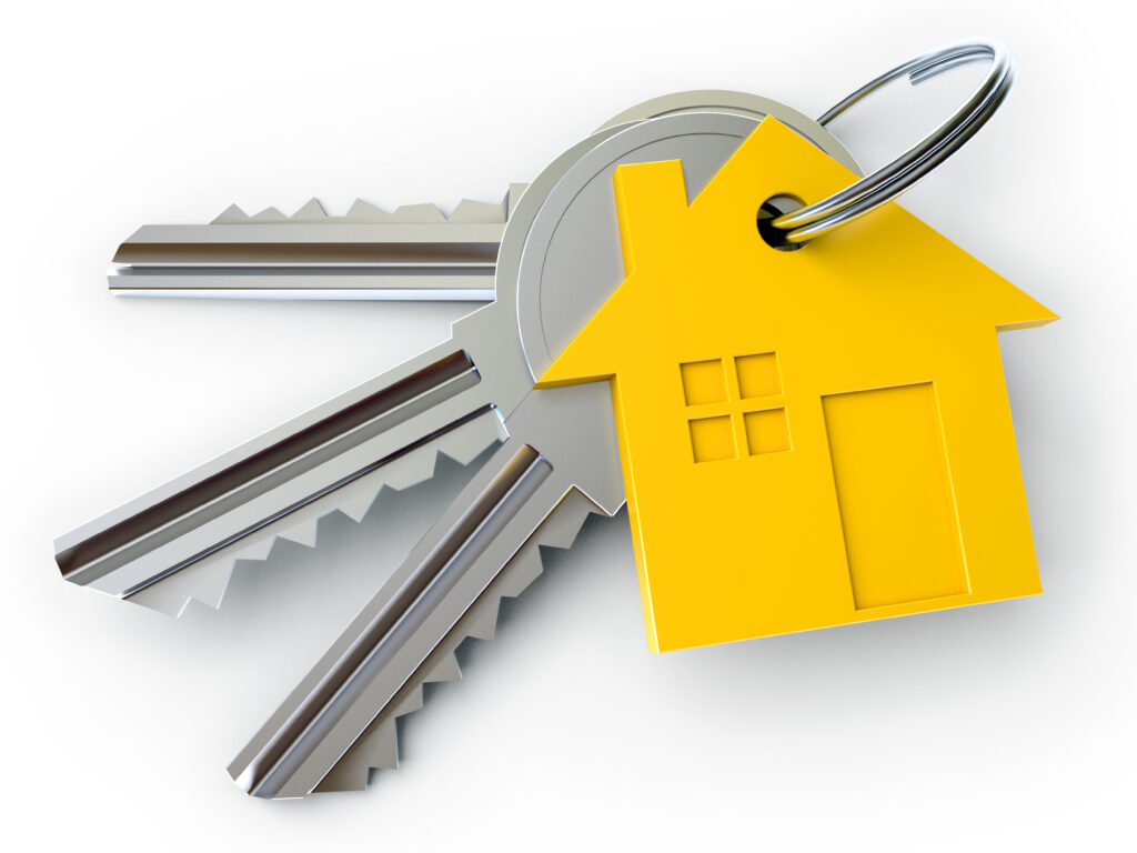 House key with charm