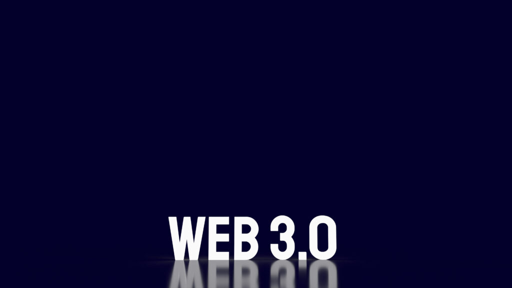 Web 3.0 text for technology concept 3d rendering