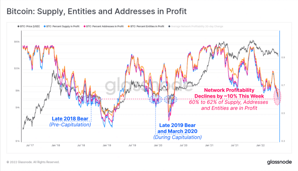 Bitcoin : Supply, entities and addresses in profit