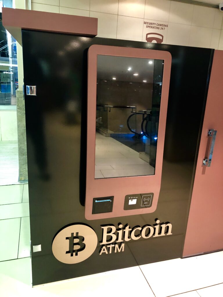 Bitcoin ATM in shopping mall in Johannesburg, South Africa