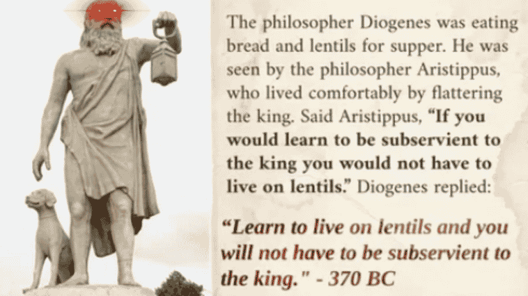Diogène, le premier bitcoiner