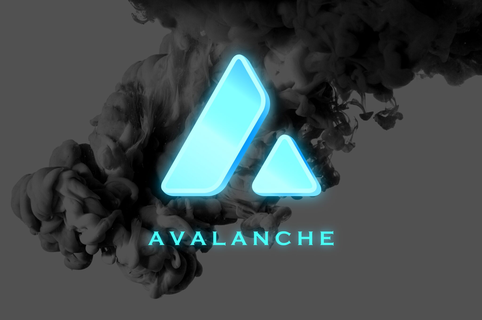 Avalanche AVAX banner.  AVAX coin cryptocurrency concept banner background.