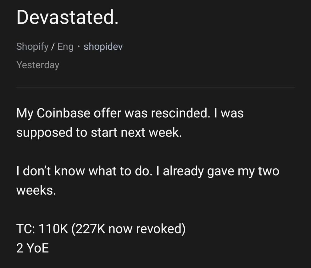 COINBASE RESCINDED