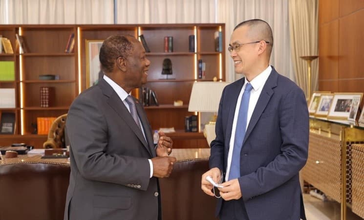 Côte d’Ivoire : Le président Alassane Ouattara a reçu le PDG de Binance