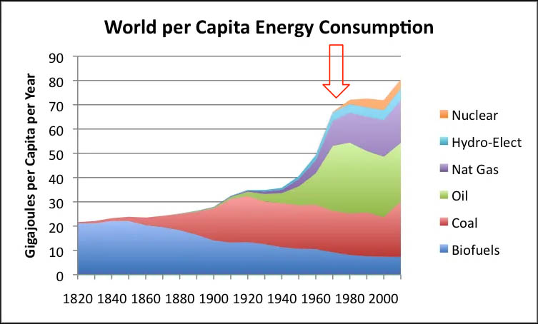 World per capita energy consumption