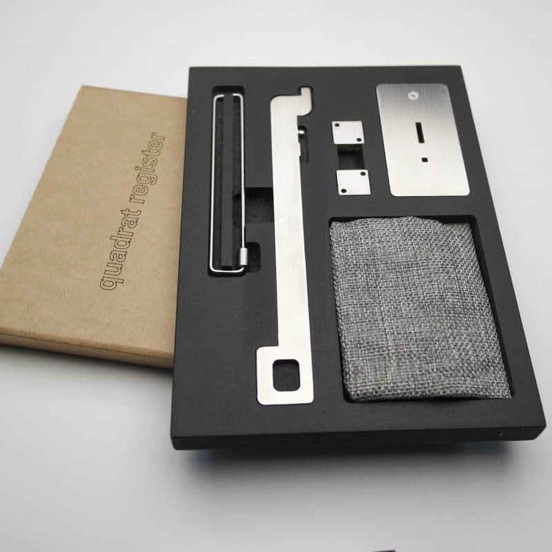 quadrat register metal wallet