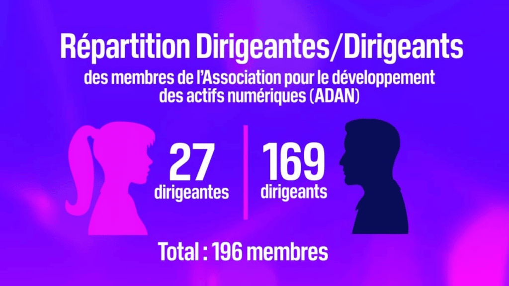 Répartition des dirigeants et dirigeantes au sein de l'ADAN représentant les femmes du Web3