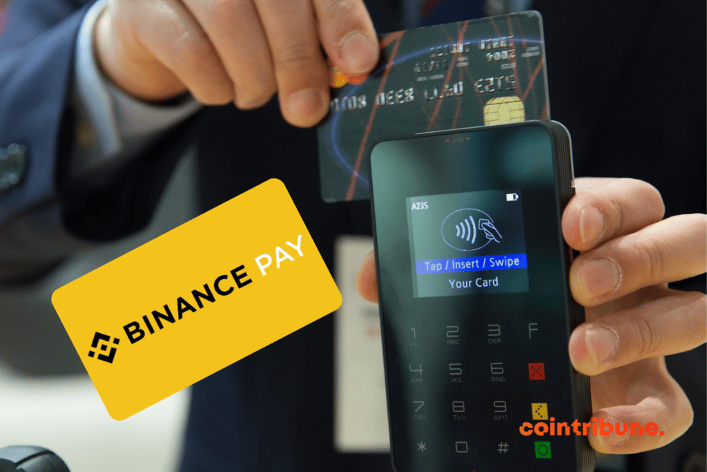 Une personne effectue un paiement crypto en magasin grâce à Binance et Ingenico