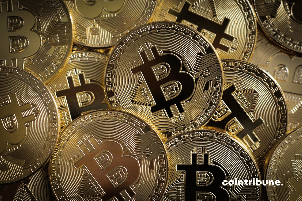 Pièces Bitcoin représentant le bitcoin