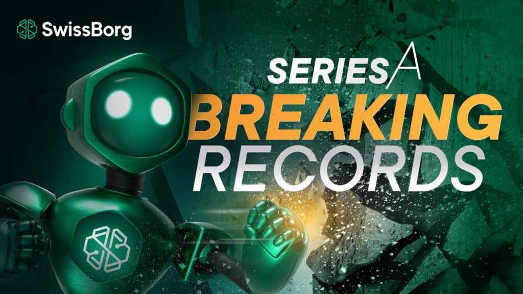 Bannière SwissBorg "Series A Breaking Records"