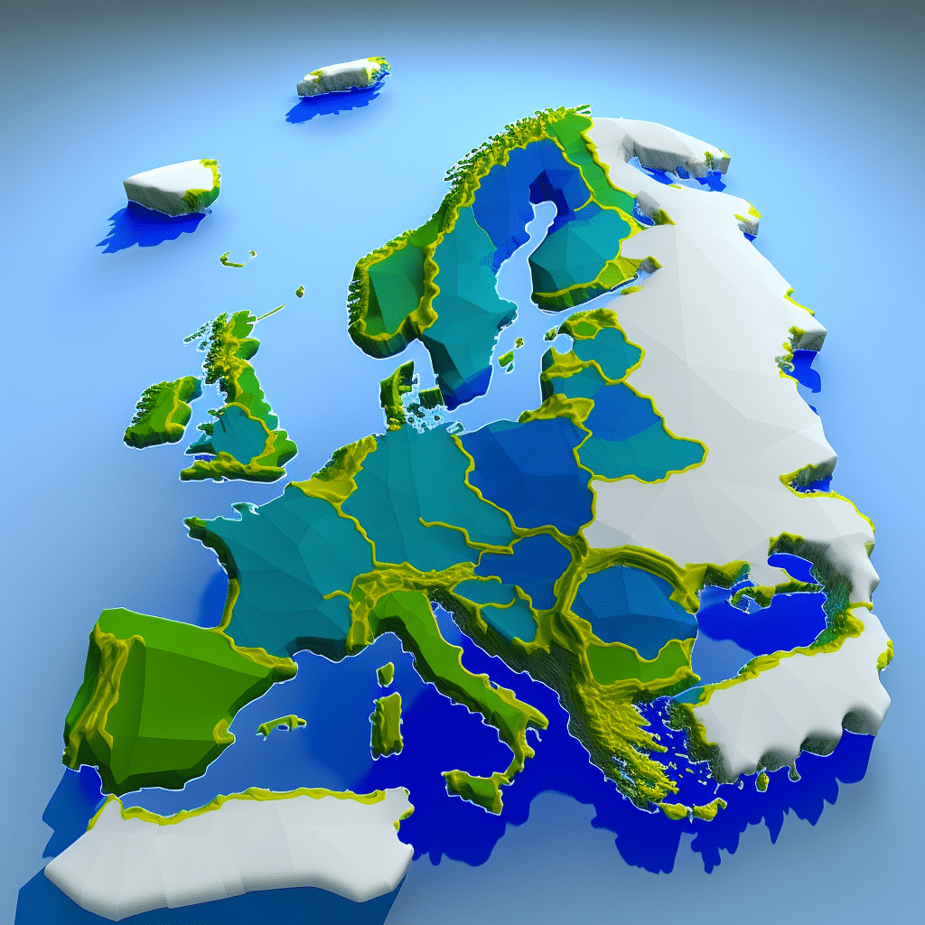Carte de l'Europe tokenisée