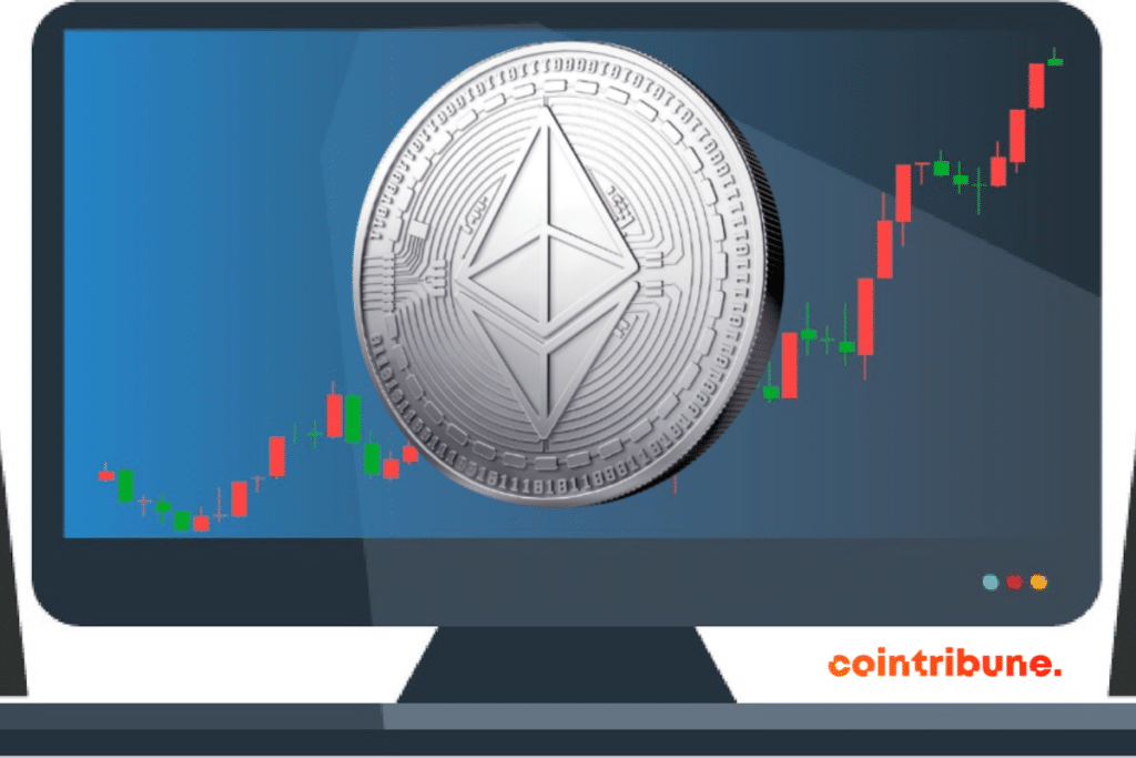 Un token Ethereum affiché sur un écran