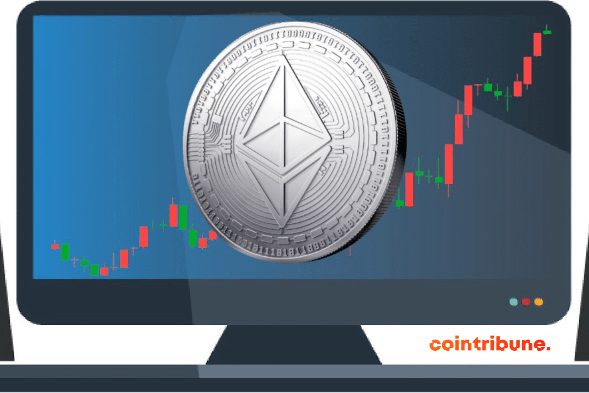 Un token Ethereum affiché sur un écran