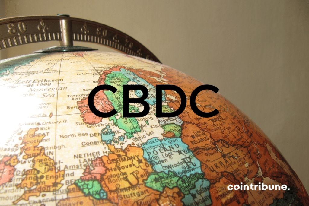 CBDC sur un globe terrestre