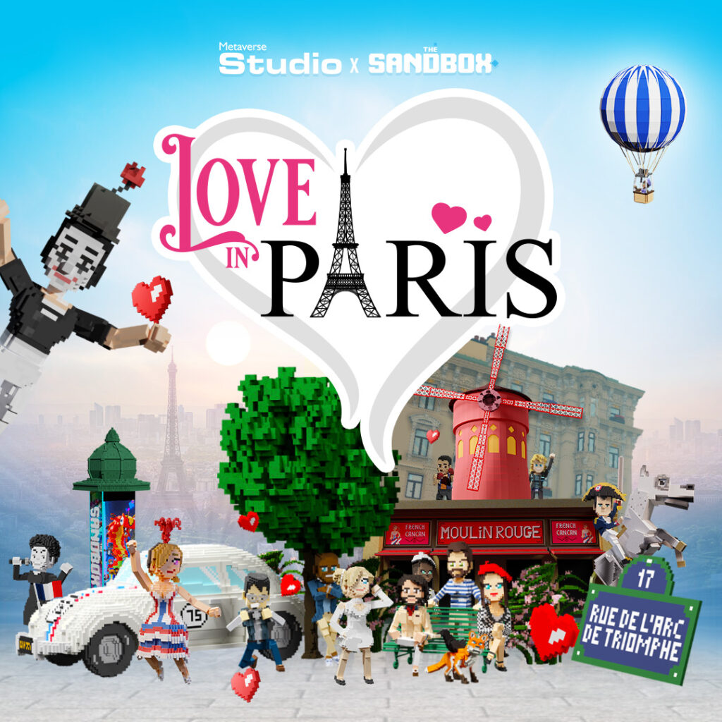 présentation de love in paris dans le metaverse the sandbox