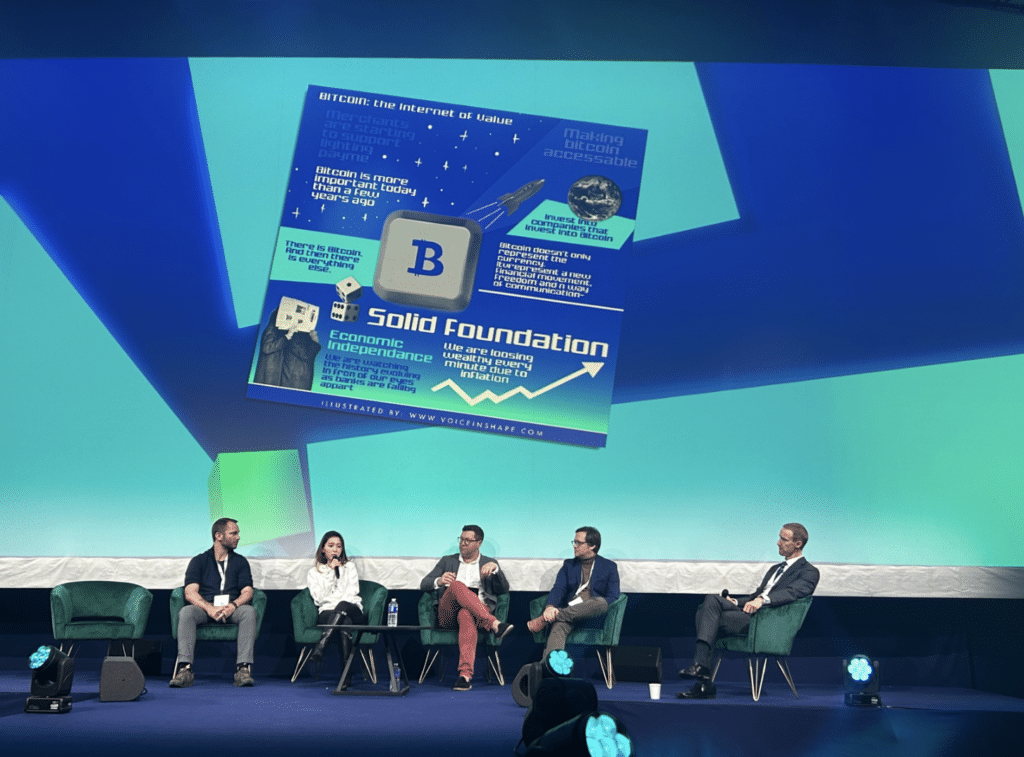 KuCoin's Managing Director Alicia Kao speaking at a Paris Blockchain Week Panel