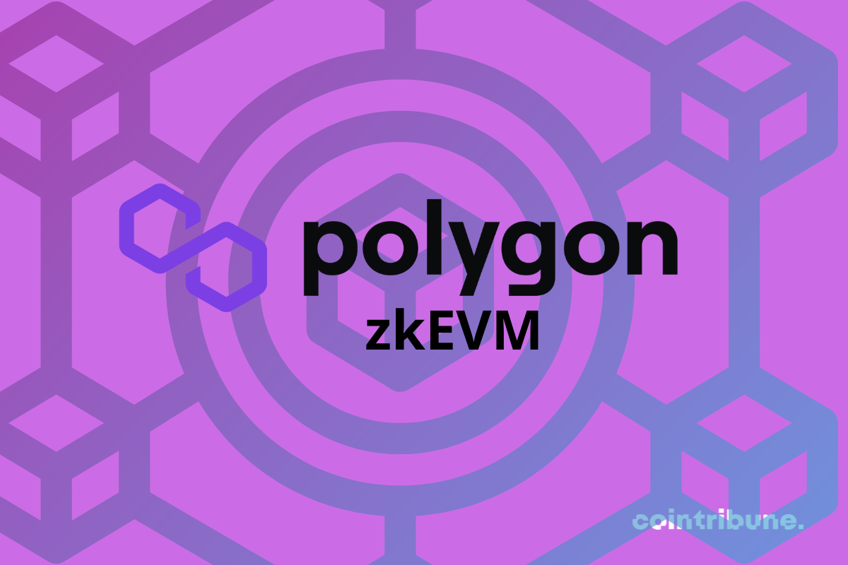 Image blockchain avec logo Polygon et mention zkEVM
