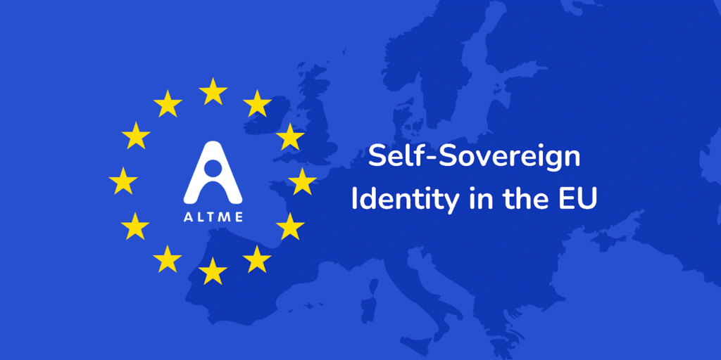 logo du wallet altme sur une carte de l'union européenne