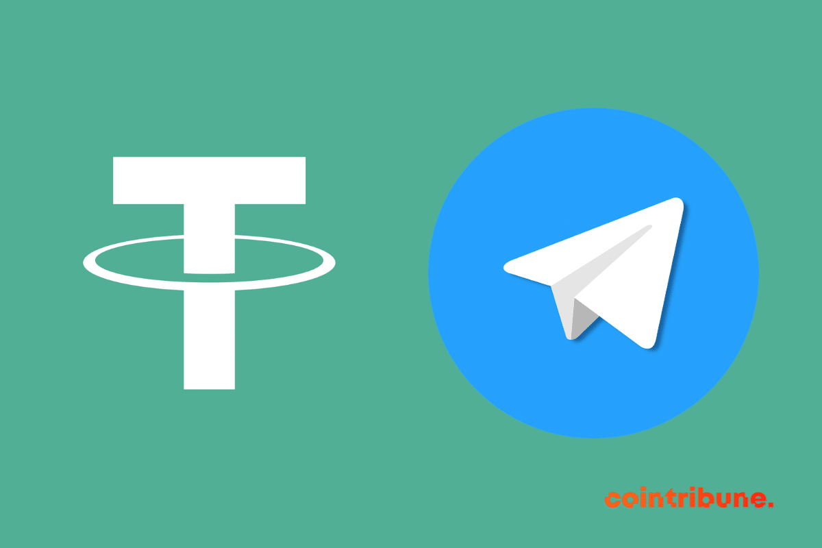 Logo de Tether et de Telegram