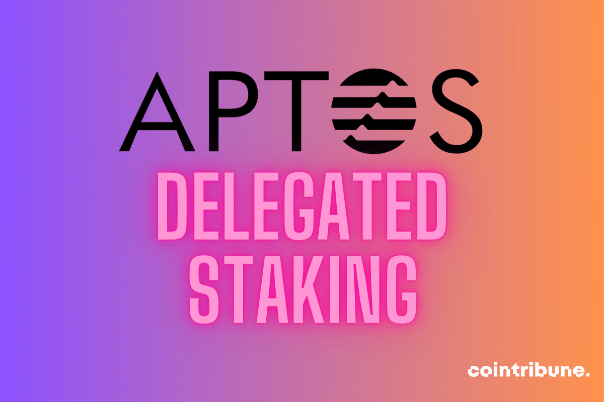 Logo d'Aptos et mention delegated staking