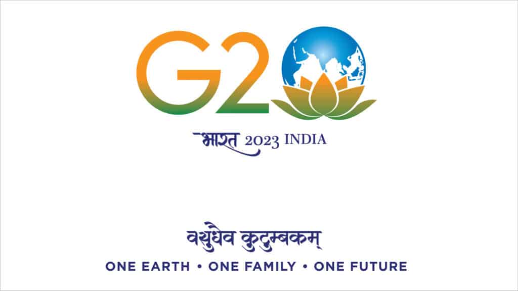 Le logo du G20 2023 qui se tient en Inde.