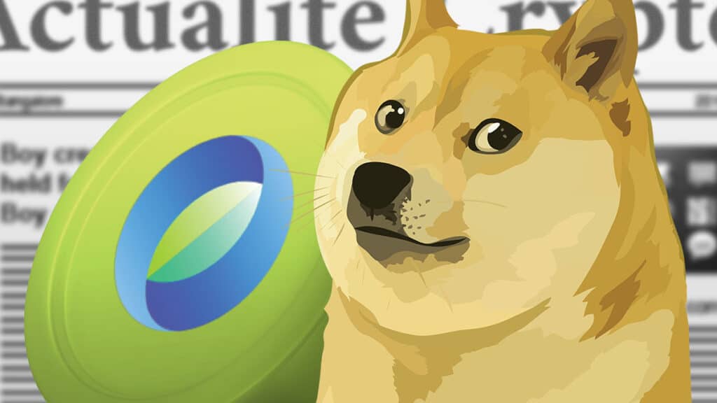 Logo Ecoterra et une illustration d'un Shiba Inu sur un fond en papier journal