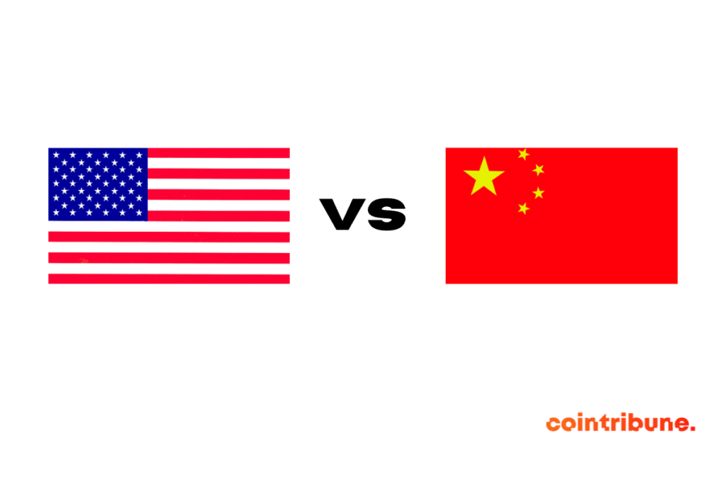 Les drapeaux de la Chine et des USA