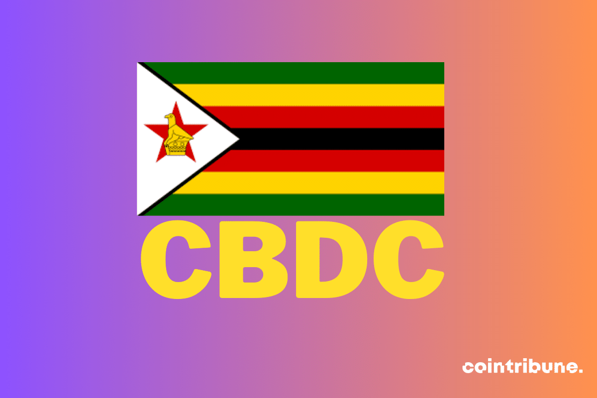 drapeau Zimbabwe et mention CBDC