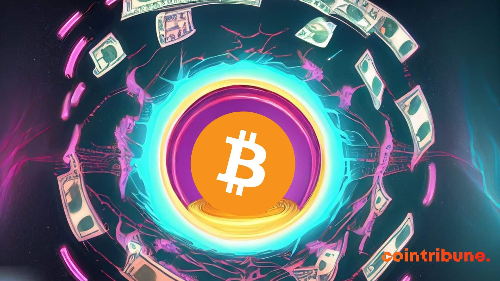 Bitcoin in a black hole, hyperbitcoinization
