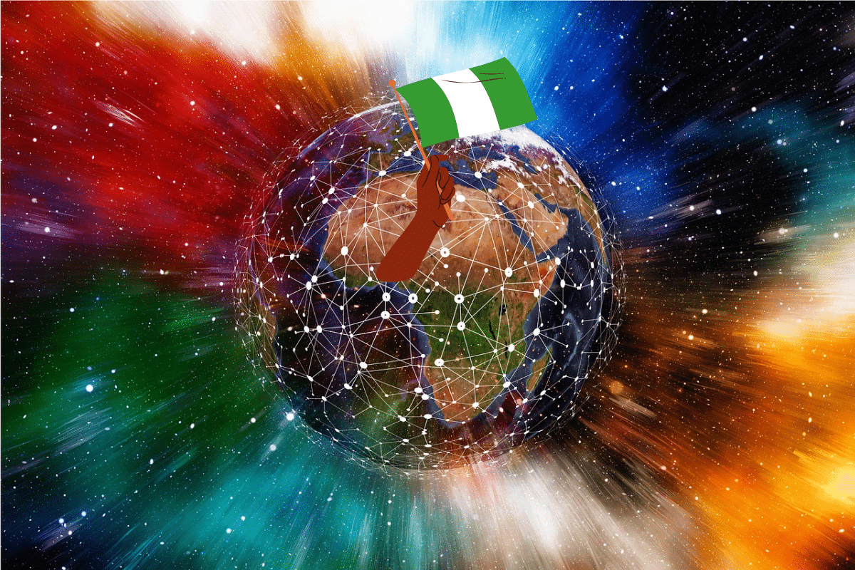 Blockchain en Afrique avec drapeau Nigéria
